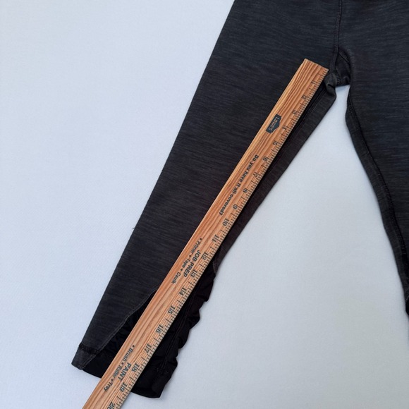Lululemon Embrace Crop Denim Black Heather Gray Ruched Yoga Pants Leggings 2 - Picture 5 of 9
